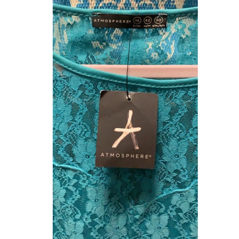 😍 ATMOSPHERE TURQUOISE LACE DRESS - Picture 4 of 5